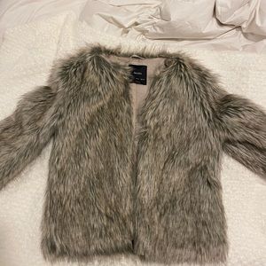 bershka faux fur coat